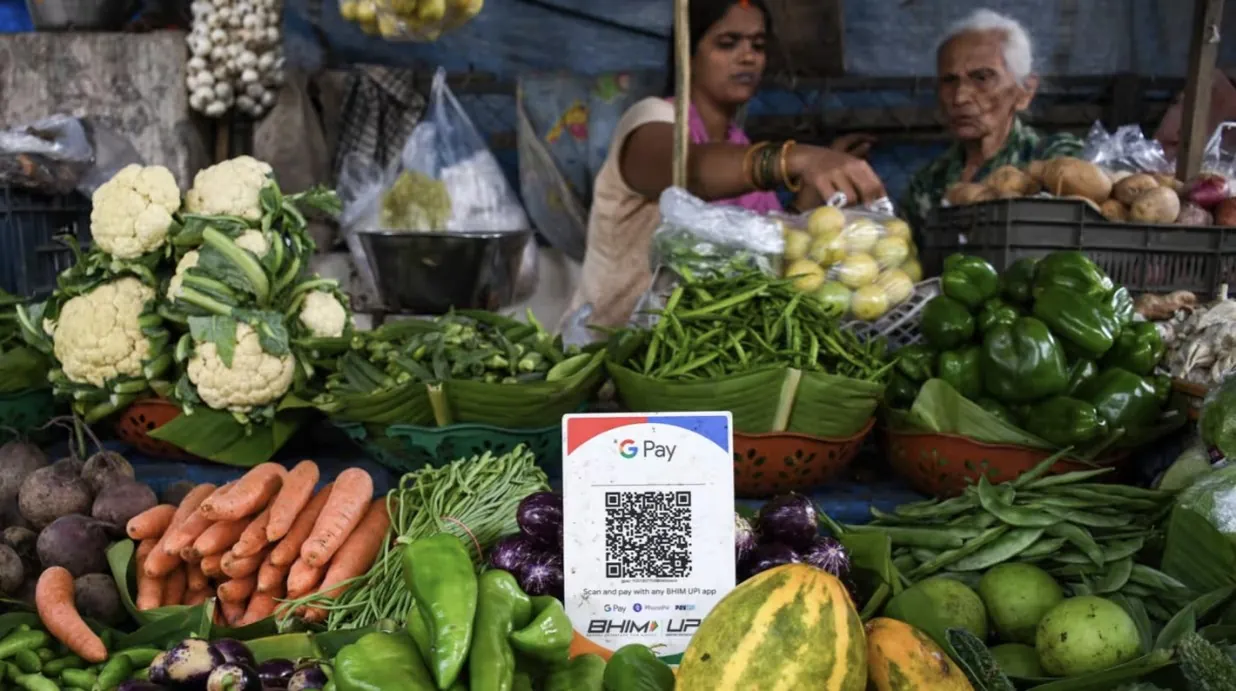 Paying by QR code at a Vietnam market