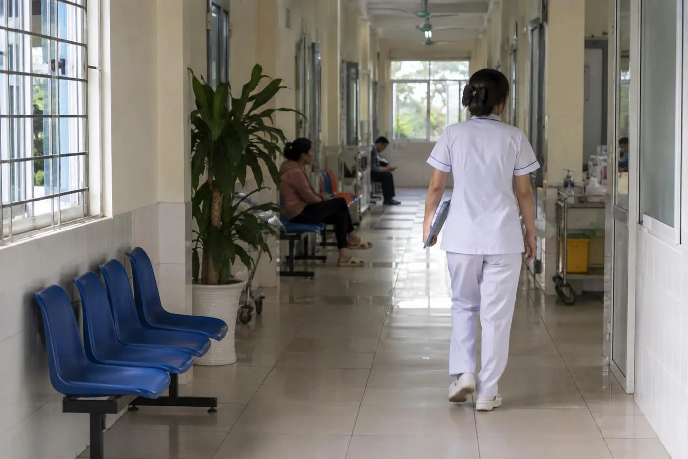 Doctor’s office in a clinic with an examination bed