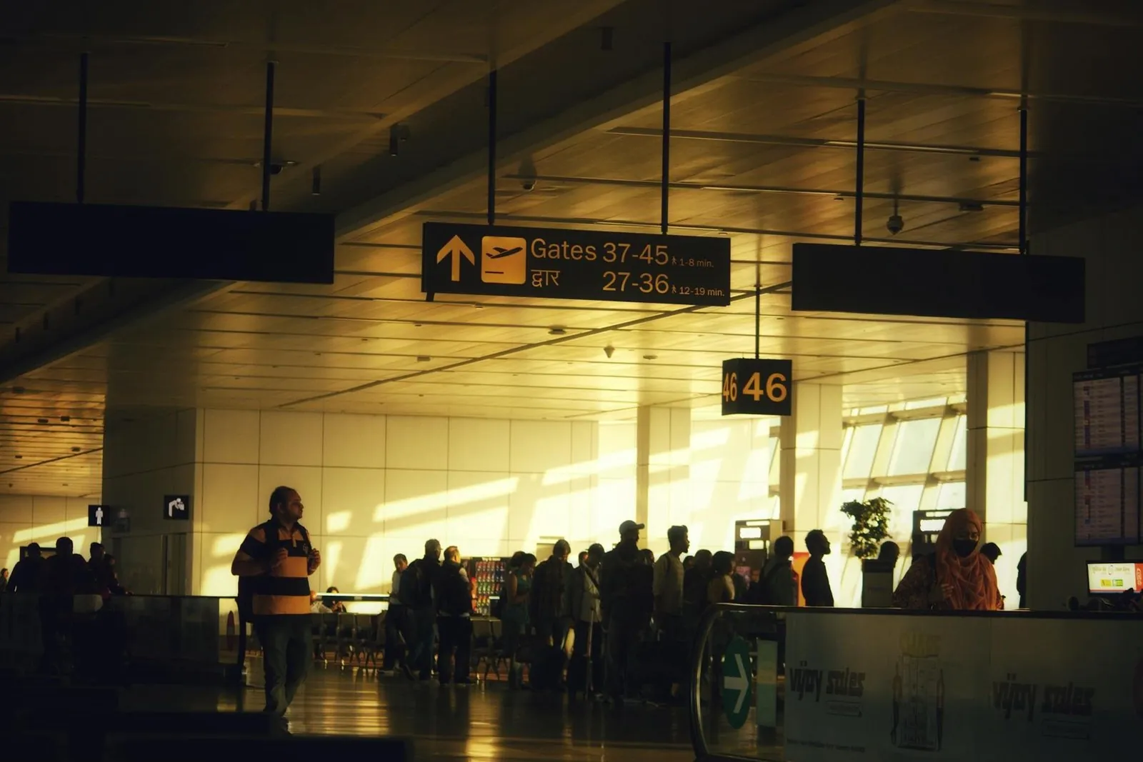 International airport departure hall Vietnam