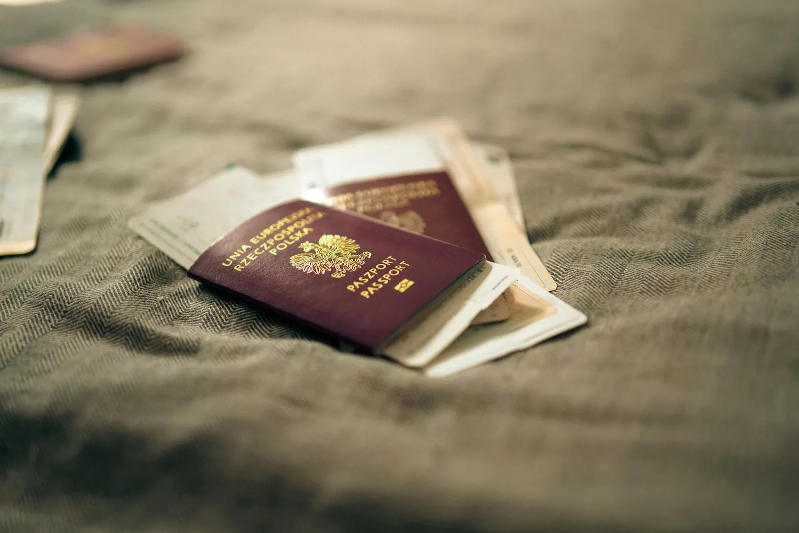 Passport and travel documents border crossing