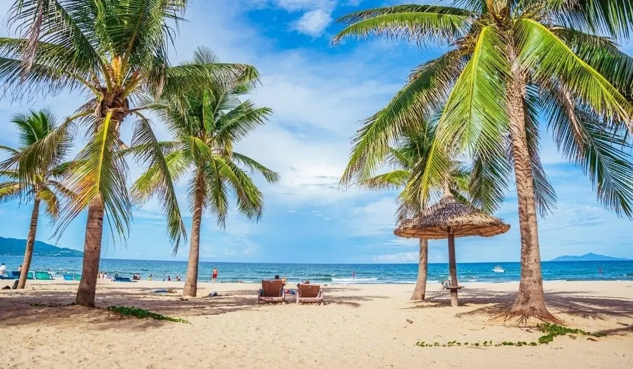Sun loungers on a Nha Trang beach