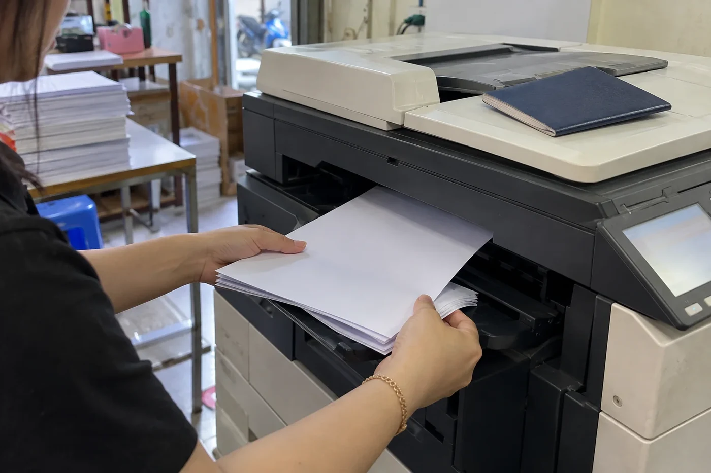 Printing a form on an office copier