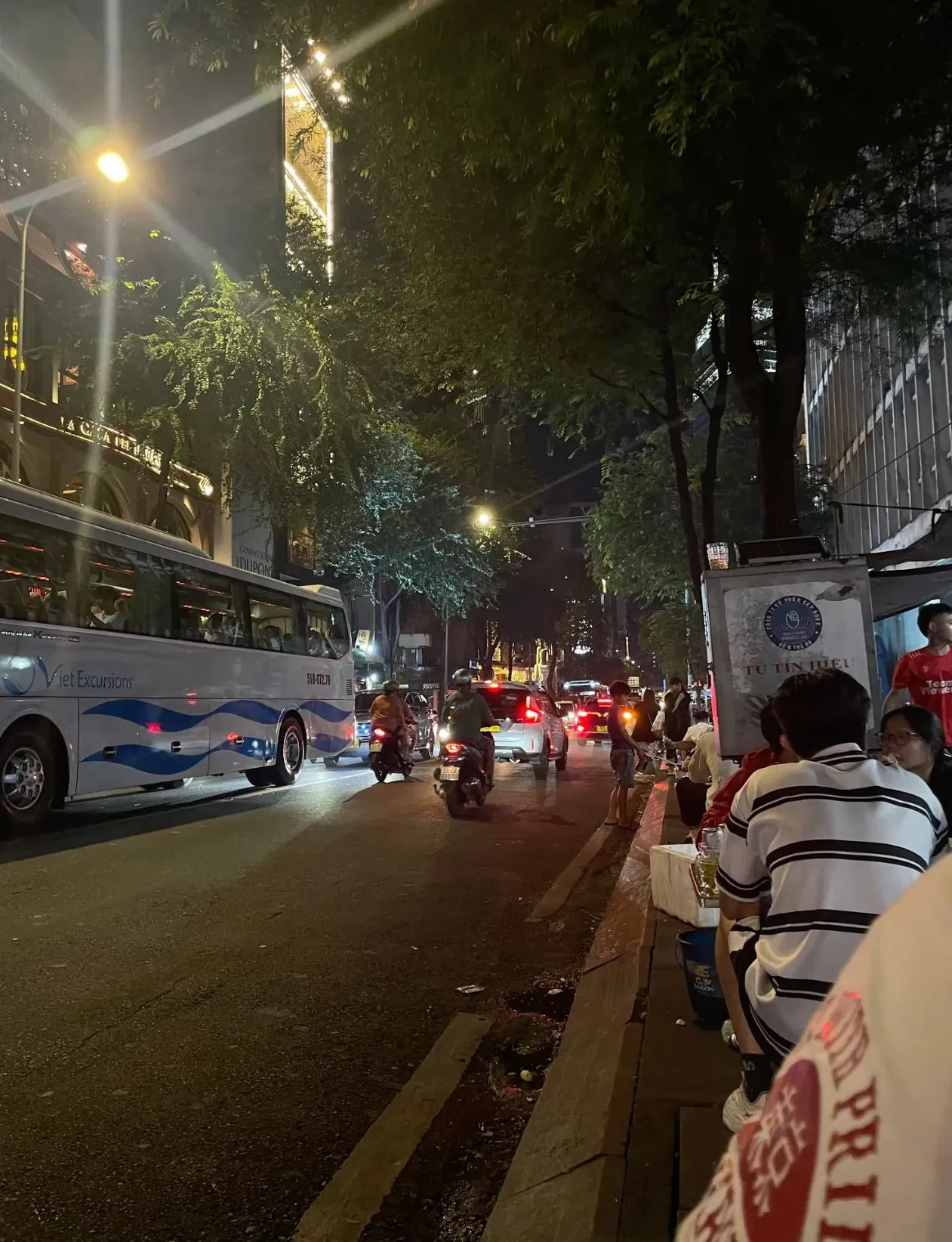 Danang city streets at night