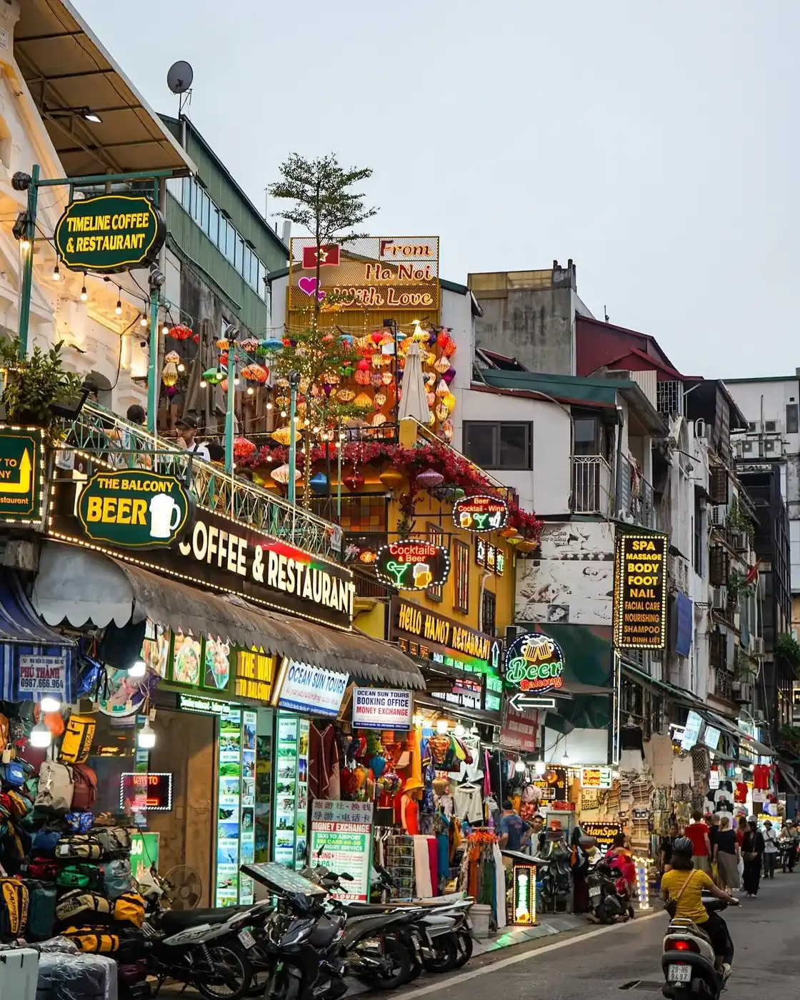 A Ho Chi Minh City street lined with shops