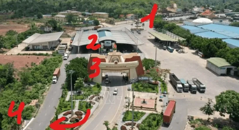 Aerial map of the Lao Bao crossing on the Vietnam side