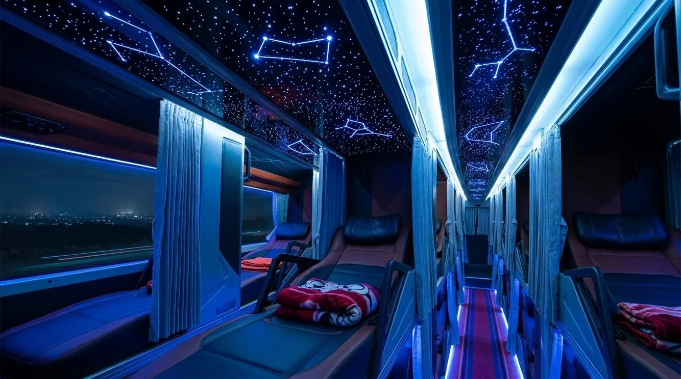 Sleeper bus cabin for the Da Nang to Lao Bao visa run