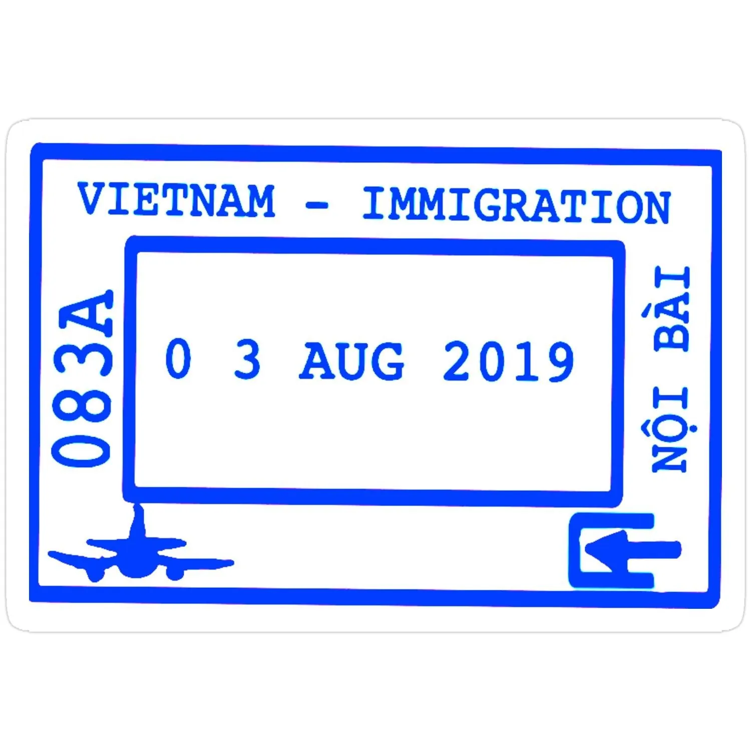 Vietnam Immigration stamp sticker from Noi Bai airport