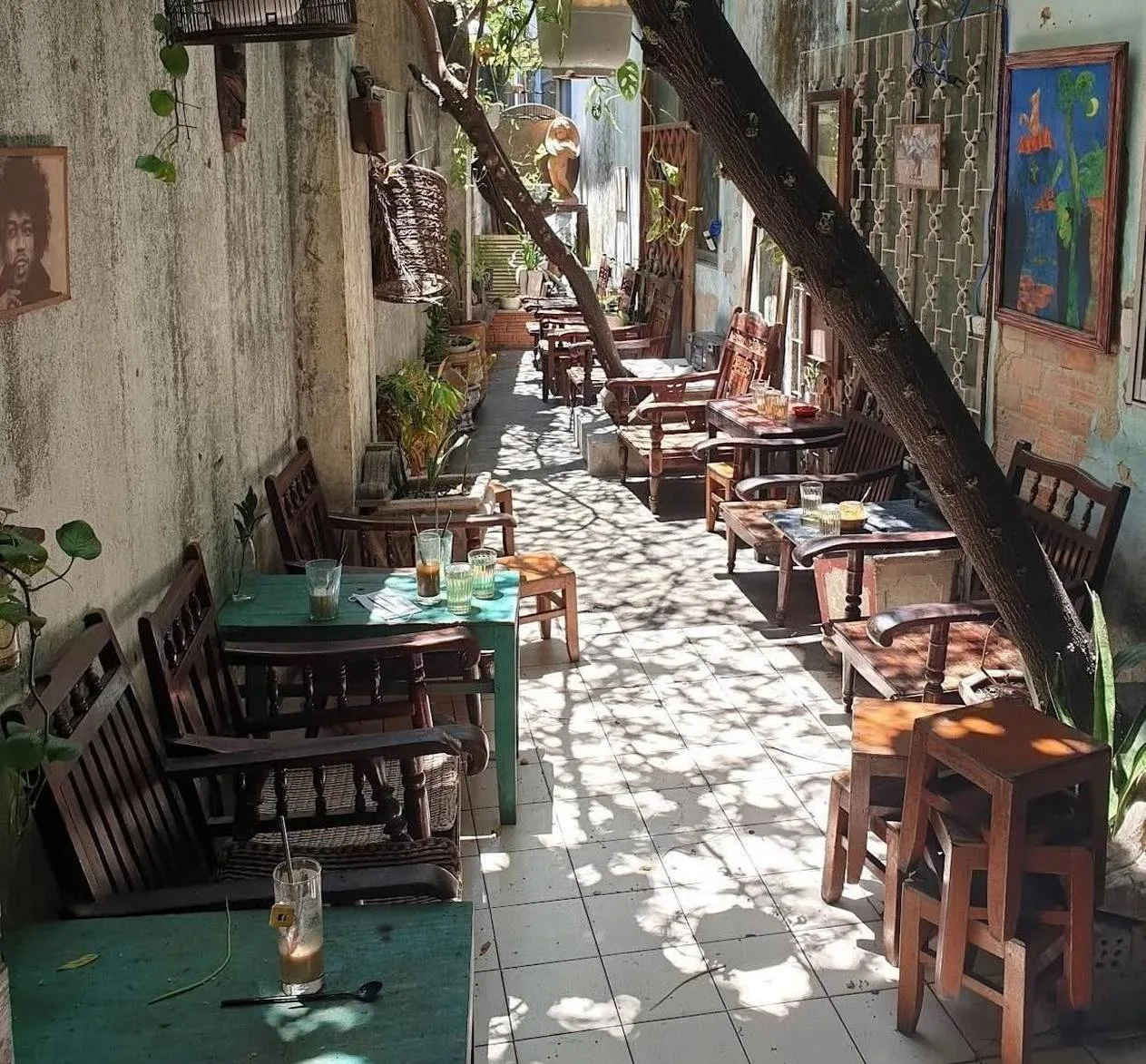 A quiet courtyard cafe in central Vietnam