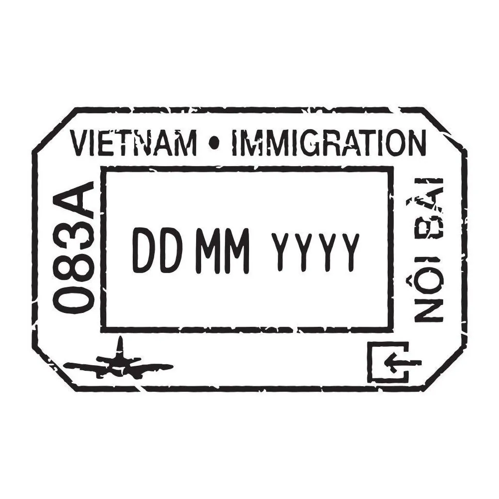 Vietnam immigration stamp decal from Noi Bai airport