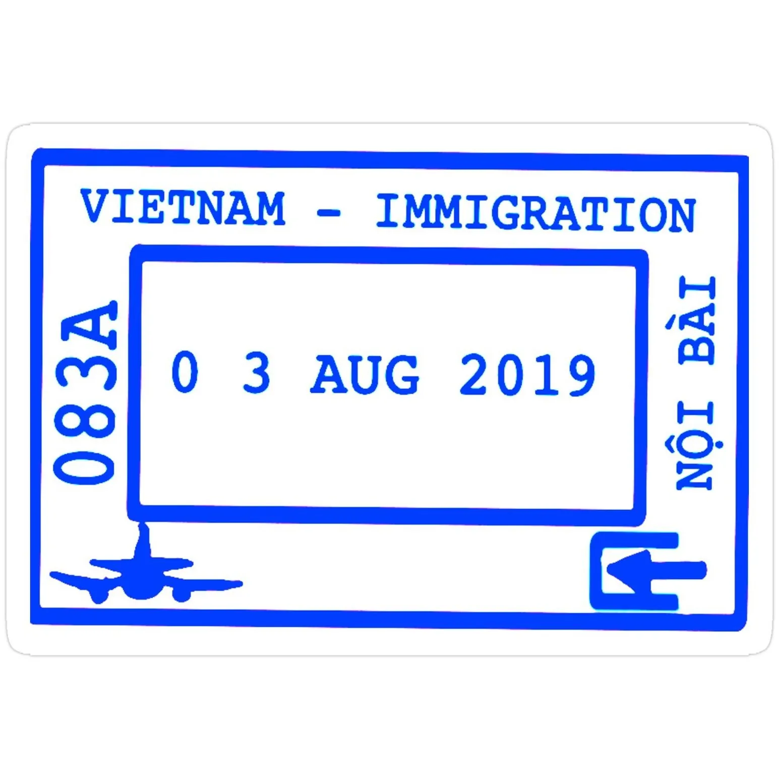 Immigration counter at a Vietnam airport