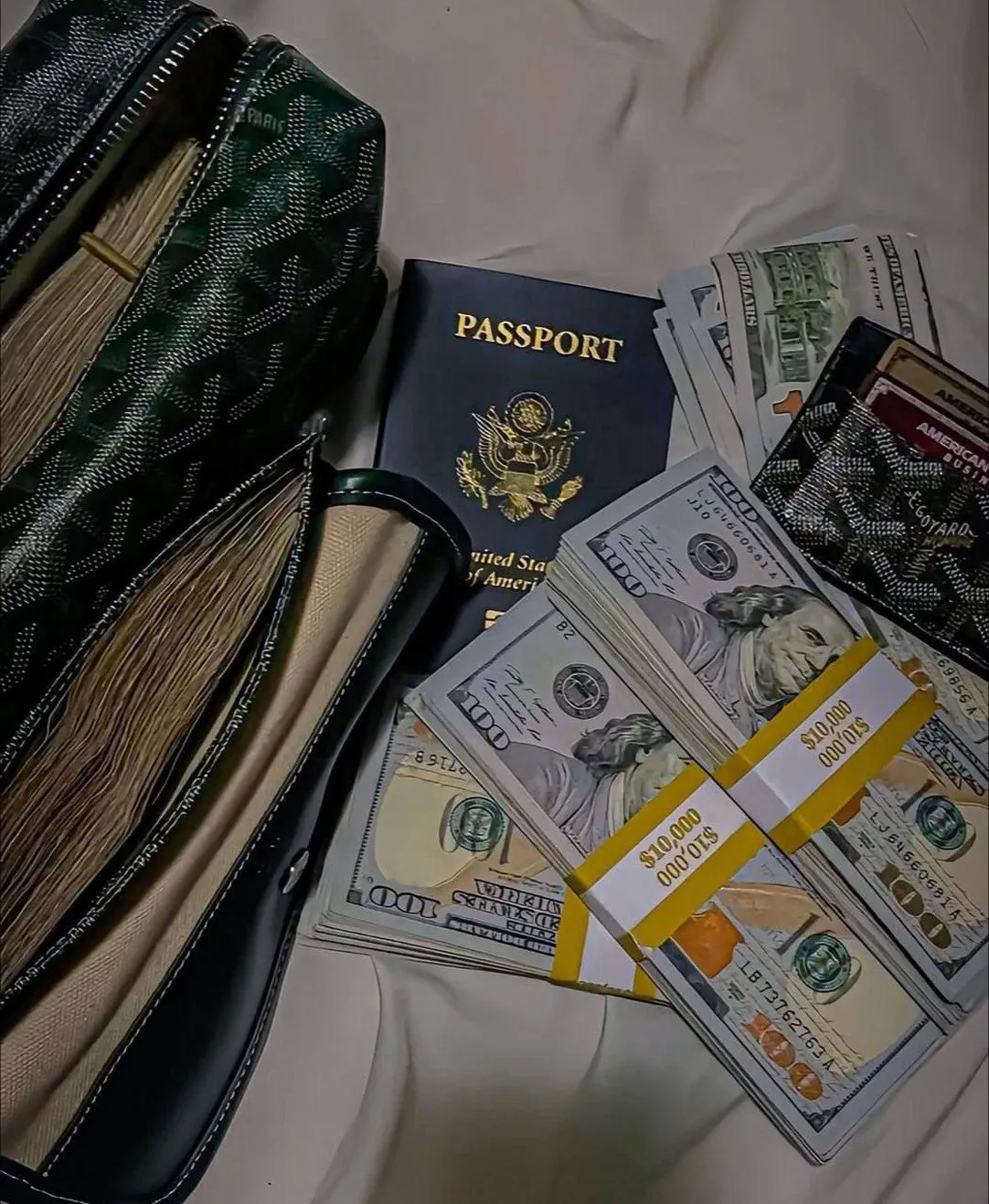Passport and US dollars for the border