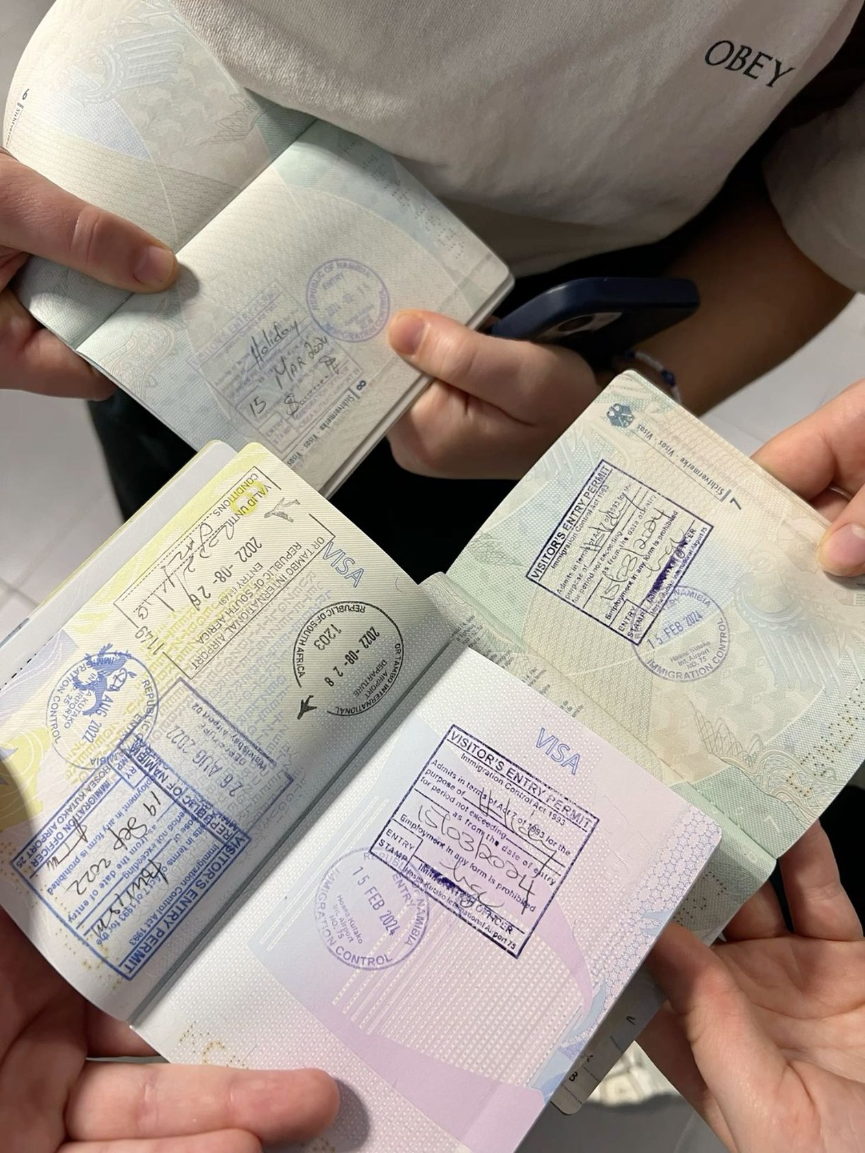 Passport with visa stamps