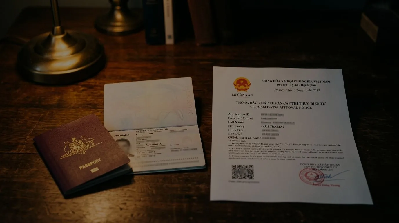 Загранпаспорт и вьетнамское уведомление об одобрении e-визы