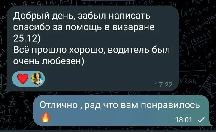 Telegram review screenshot from клиент, 2024-09-04 — Best Bus visa run / e-visa client feedback