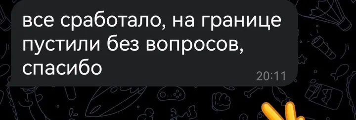 Telegram review screenshot from клиент, 2025-03-09 — Best Bus visa run / e-visa client feedback