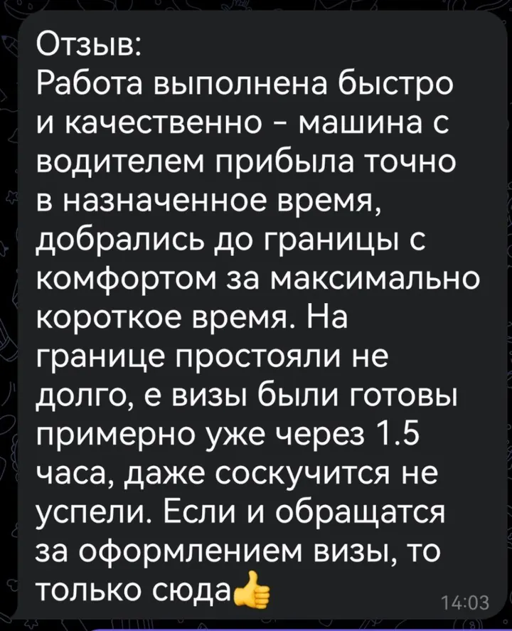 Telegram review screenshot from Me VN, 2025-03-21 — Best Bus visa run / e-visa client feedback