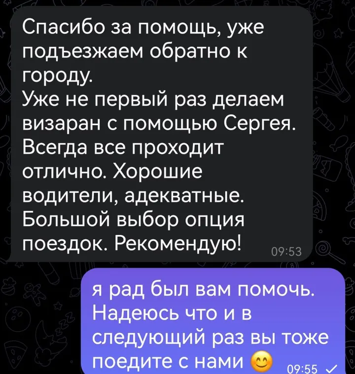 Telegram review screenshot from Me VN, 2025-06-01 — Best Bus visa run / e-visa client feedback