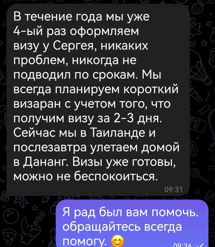 Telegram review screenshot from Me VN, 2025-06-11 — Best Bus visa run / e-visa client feedback