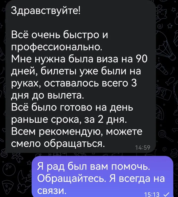 Telegram review screenshot from Me VN, 2025-07-16 — Best Bus visa run / e-visa client feedback