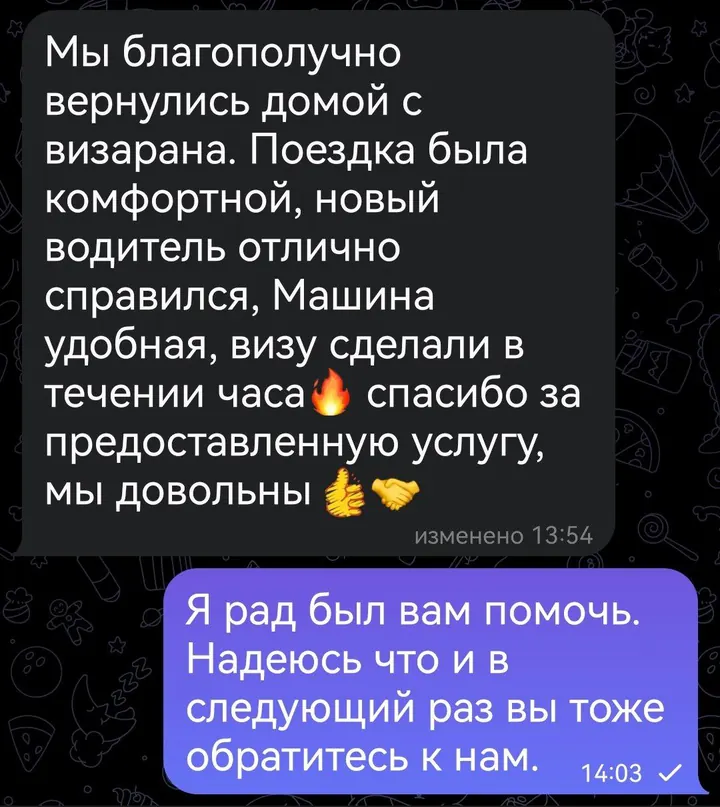 Telegram review screenshot from Me VN, 2025-08-01 — Best Bus visa run / e-visa client feedback