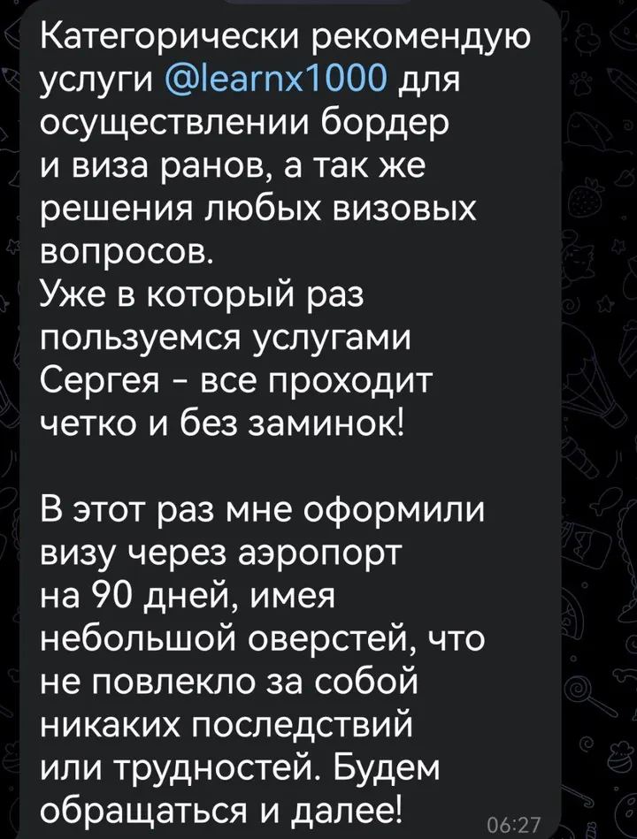 Telegram review screenshot from Me VN, 2025-09-09 — Best Bus visa run / e-visa client feedback