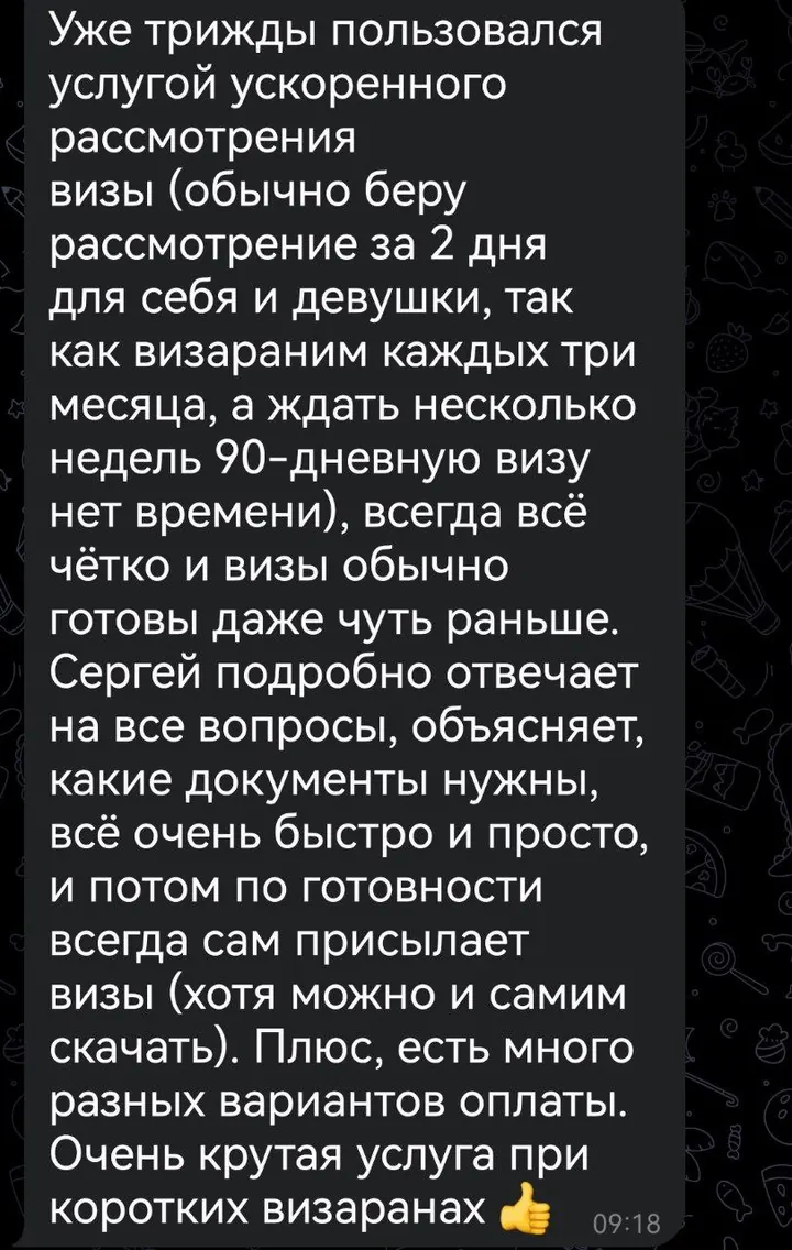 Telegram review screenshot from Me VN, 2025-09-10 — Best Bus visa run / e-visa client feedback