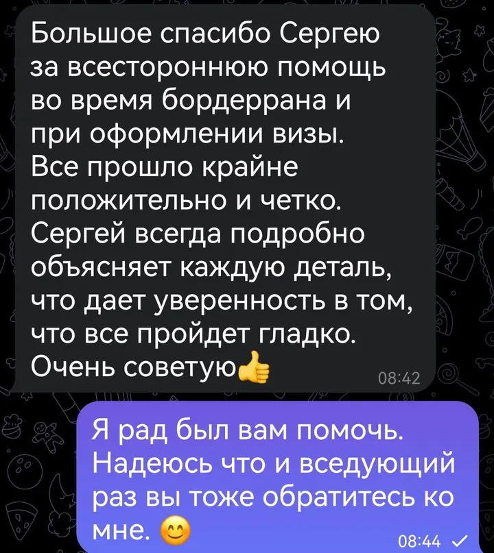 Telegram review screenshot from Me VN, 2025-09-16 — Best Bus visa run / e-visa client feedback