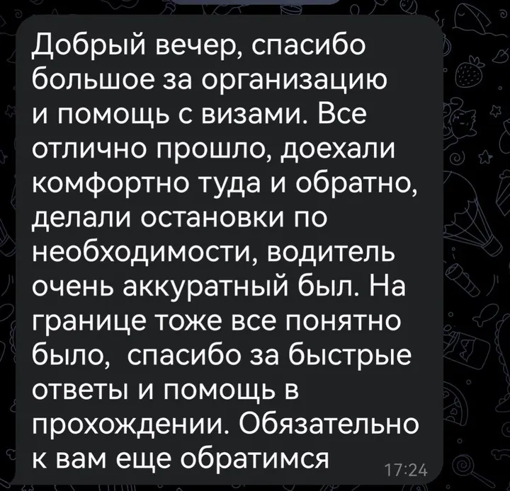 Telegram review screenshot from Me VN, 2025-09-16 — Best Bus visa run / e-visa client feedback