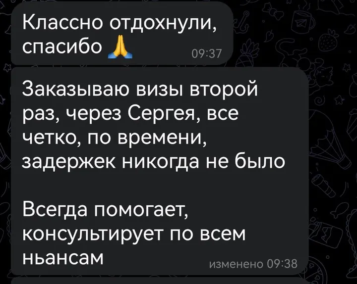 Telegram review screenshot from Me VN, 2025-09-17 — Best Bus visa run / e-visa client feedback