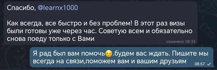 Telegram review screenshot from Me VN, 2025-11-03 — Best Bus visa run / e-visa client feedback
