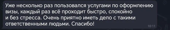 Telegram review screenshot from Me VN, 2025-11-19 — Best Bus visa run / e-visa client feedback
